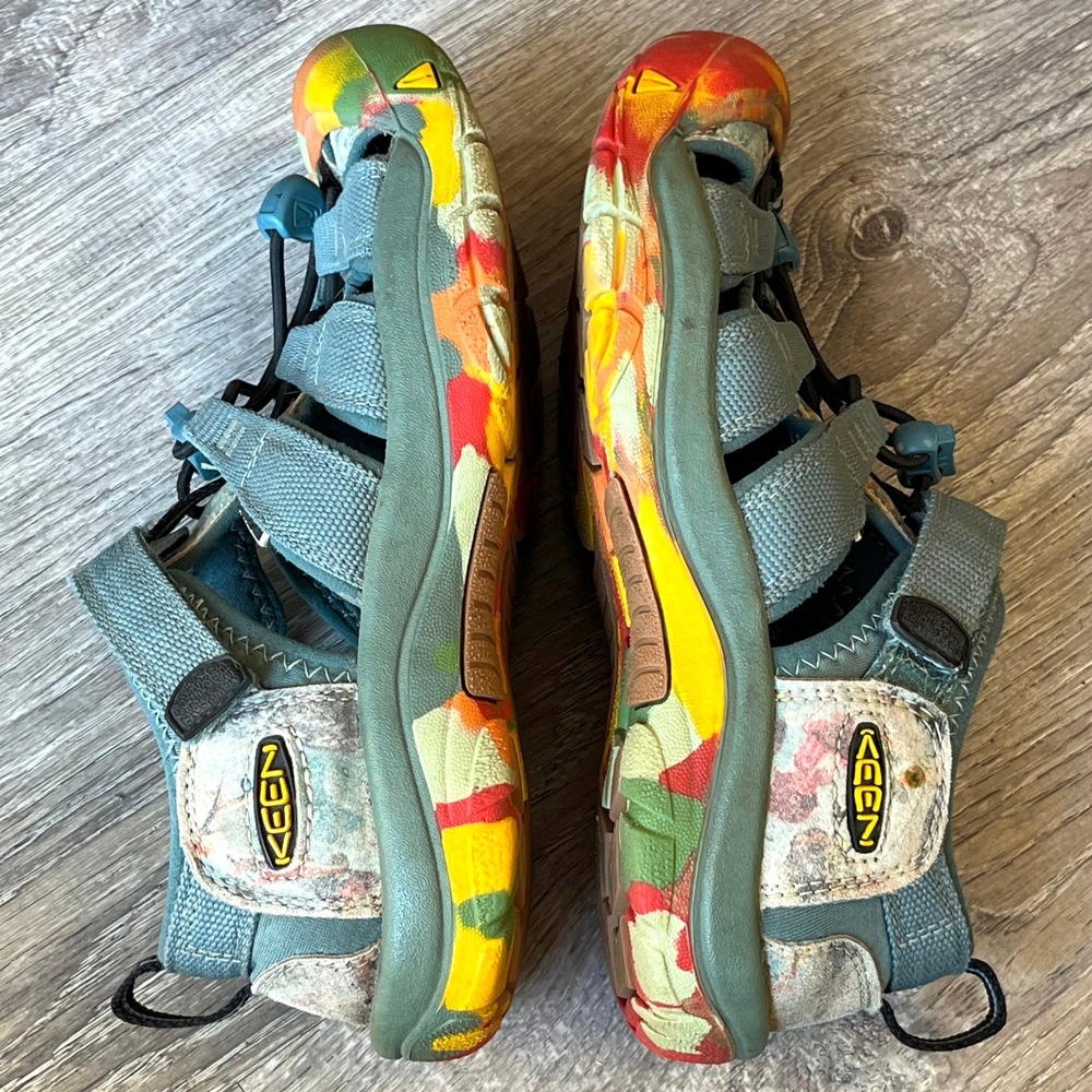 Keen Newport H2 New Acoustic Camp Hiking Sandals Marbled Blue Youth 3 UK 2 EU 35